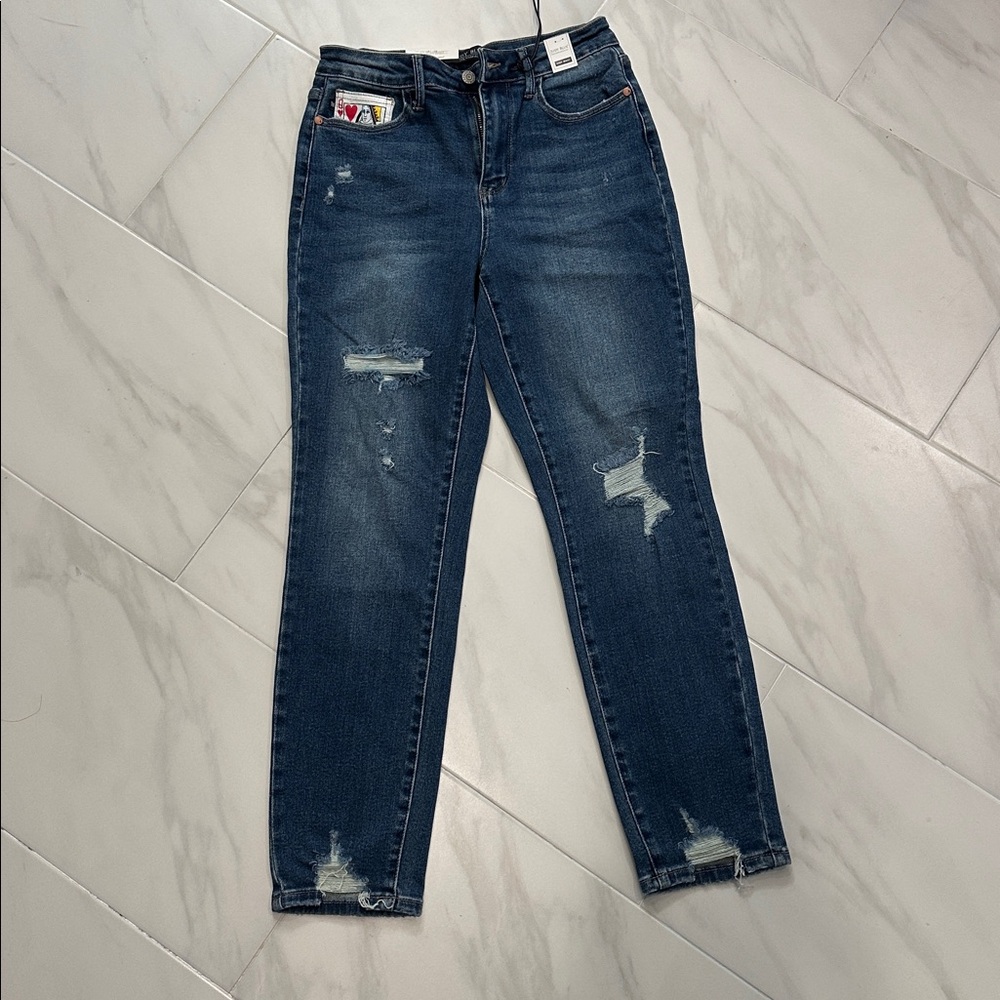 Distressed Blue Jeans